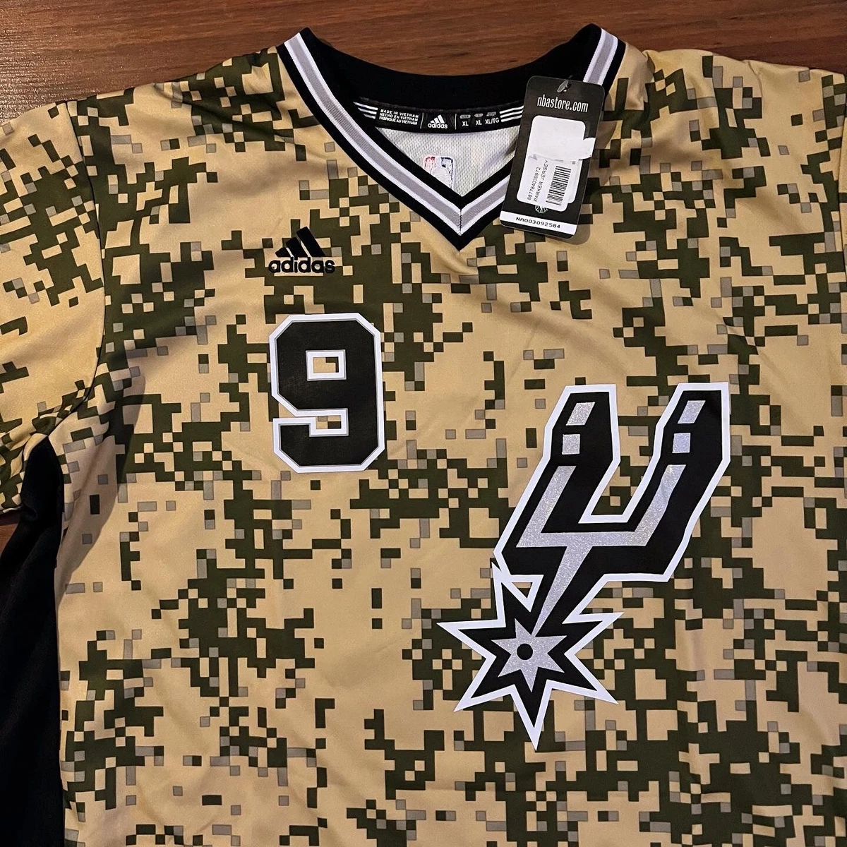 San Antonio Spurs Tony Parker Sleeved Camo Jersey 