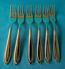 Lenox 18/10 Glossy Stainless Flatware Sculpt  6  5 1/2" Fruit Olive Pickle Forks