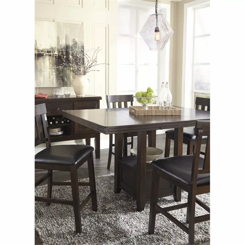 Ashley Haddigan Extendable Counter Height Dining Table in Dark