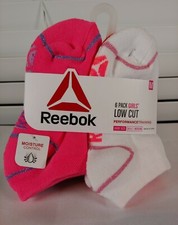 Reebok Girls 6-Pack Low Cut Socks Size Medium 
