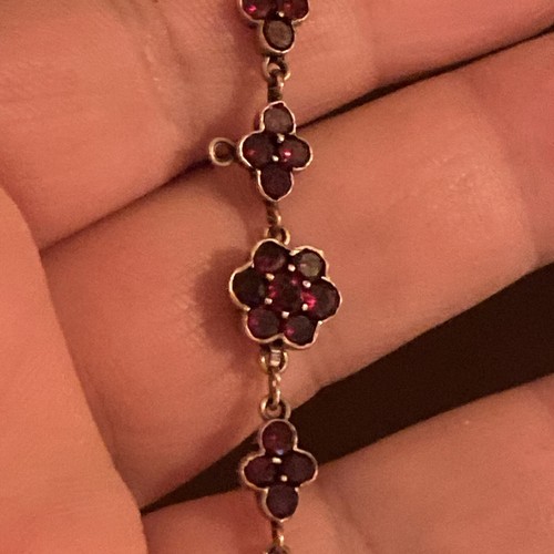 Collana Granato Rosso Boemia 150 Anni Girocollo Antico 17,5” Retro Aperto Leggi - Foto 9 di 23