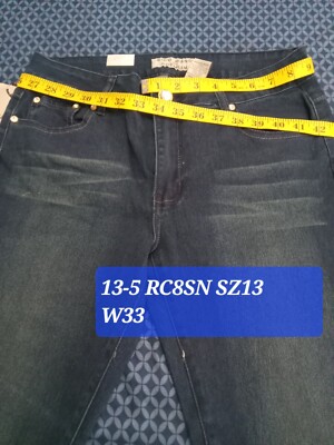 JEANS STRETCH DENIM DARK BLUE, WAIST 33IN, 13-5 RC8SN  SZ13 ,SKINNY JEANS, HAVE