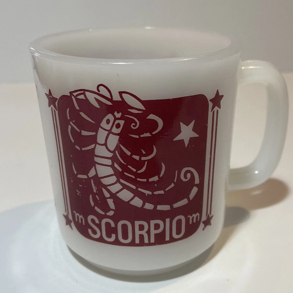 Vintage Scorpio Horoscope Milk Glass Coffee Mug Federal Glass | eBay