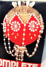 Distasio PEARL AND DRAPE SUPREME Red Vtg Sequin Bead Christmas Ornament Kit NOS