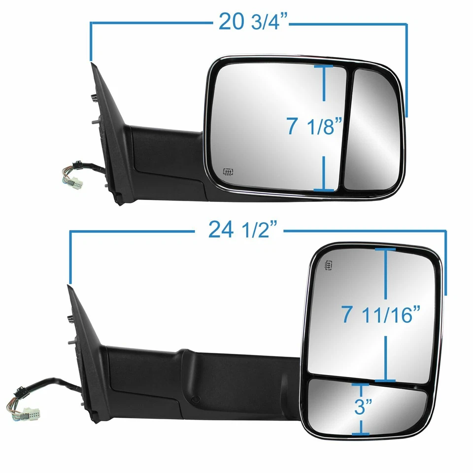 2010-2012 DODGE RAM 2500 SINAL DE ENERGIA ESPELHO DE REBOQUE CROMADO PASSAGEIRO/LADO DIREITO - Imagem 3 de 3