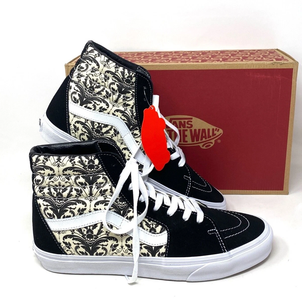 VANS Sk8-Hi Skull Tapestry Black Women's Suede Sneakers Shoes Size  VN0A7Q5N95X