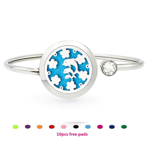 25mm  Rotatable Perfume Bangle Bracelet  Diffuser Essential Aromatherapy Locket - Picture 9 of 209