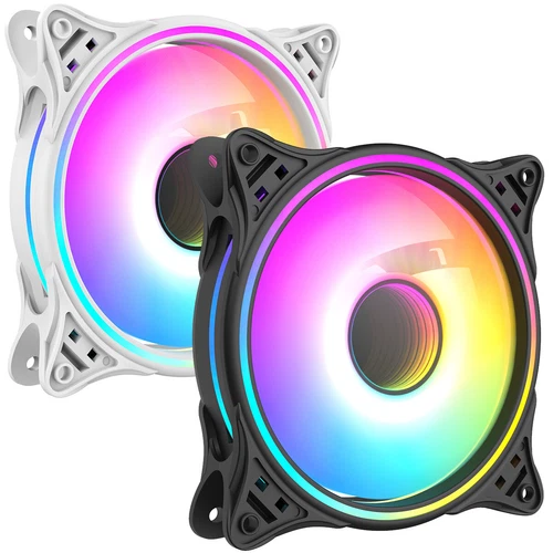 CiT Tornado 120mm Infinity  PC Cooling Fan ARGB 4-pin PWM Dual-Ring LED Active