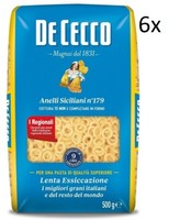 6X De Cecco Hartweizengrieß Pasta Anelli Siciliani N°179 Nudeln 500G