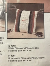 Vintage 1982 Artcraft Concepts Brownstones Stickloom Pillow Kit 14" x 14"