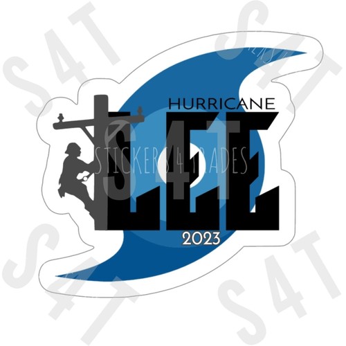 2023 Hurricane Lee Lineman Hard Hat Sticker Blue Collar Decal Storm Crew - 第 1/2 張圖片