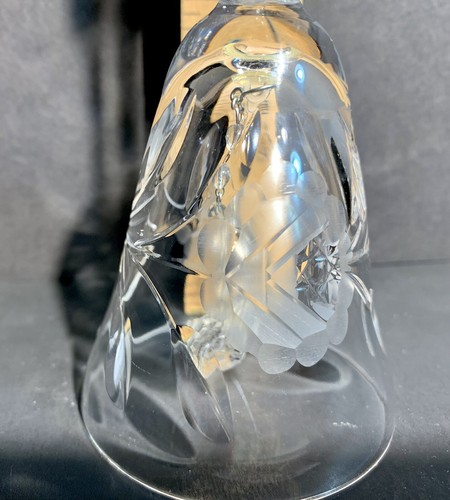 Glass Bell Etched Floral Star Vintage - Picture 5 of 9
