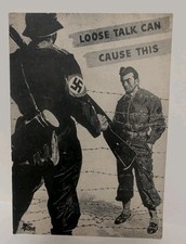 Original WWII Espionage Postcard Loose Talk Can Cause This POW Imprisoned