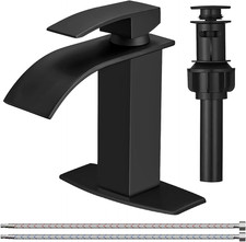 Black Waterfall Bathroom Faucet, Single Hole 1 Hole 3 Holes Single Handle Bathro