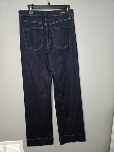 Womens Express Wide Leg High Rise 6R Denim Jeans Dark Blue - Picture 5 of 12
