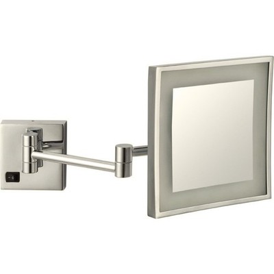 Nameeks Glimmer 8'' x 8'' Wall Mounted LED 5x Rectangle Makeup Mirror in Satin