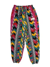 Vtg 90s KICKN-IT "WHATEVER WEAR" Colorful Cotton JOGGER PANTS Summer Gym Adult S