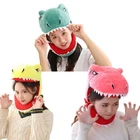 Cute Dinosaur Head Hat Cosplay Headgear Animal Warm Hat Party Hats PP Cotton