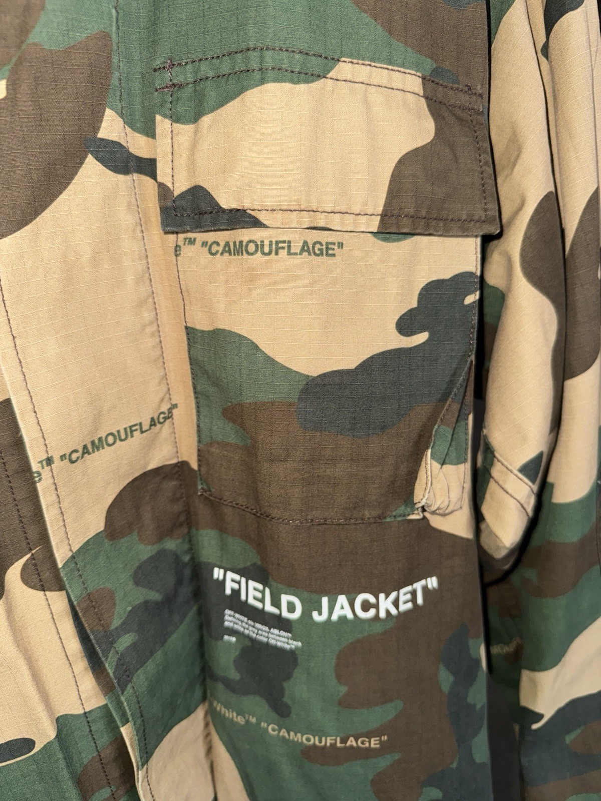 Off White Camo"Field Jacket"  Size Medium image 2