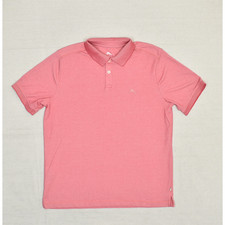 Tommy Bahama Men's Polo Shirt Short Sleeve Solid Collared Polyester Red Size M