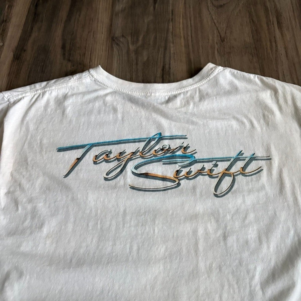 Vintage 2007 Taylor Swift Debut Album T-Shirt White Size L Worn
