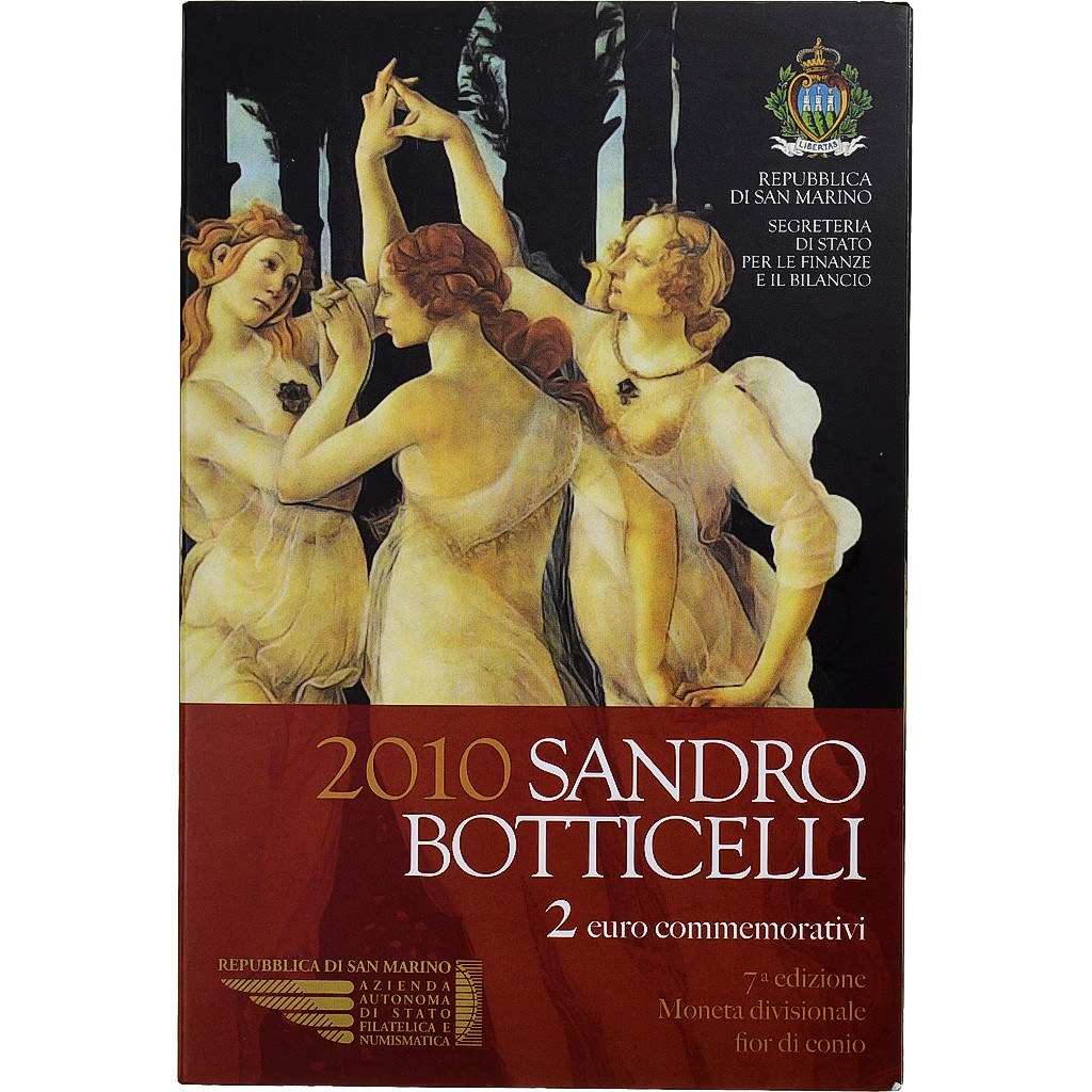 Saint Marin , 2 Euro, Sandro Botticelli, FDC, 2010, Rome, Bimétallique, FDC