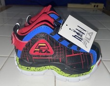 Fila Grant Hill 2 Boys Shoes Toddler Size 7 Black Red Blue Yellow New With Tag