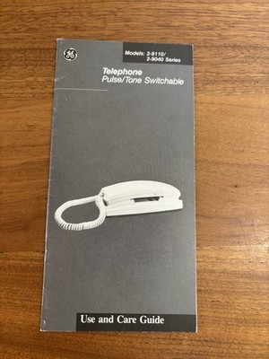 GE Telephone Use And Care Guide Models 2-9110/2-0040 Series Corded 