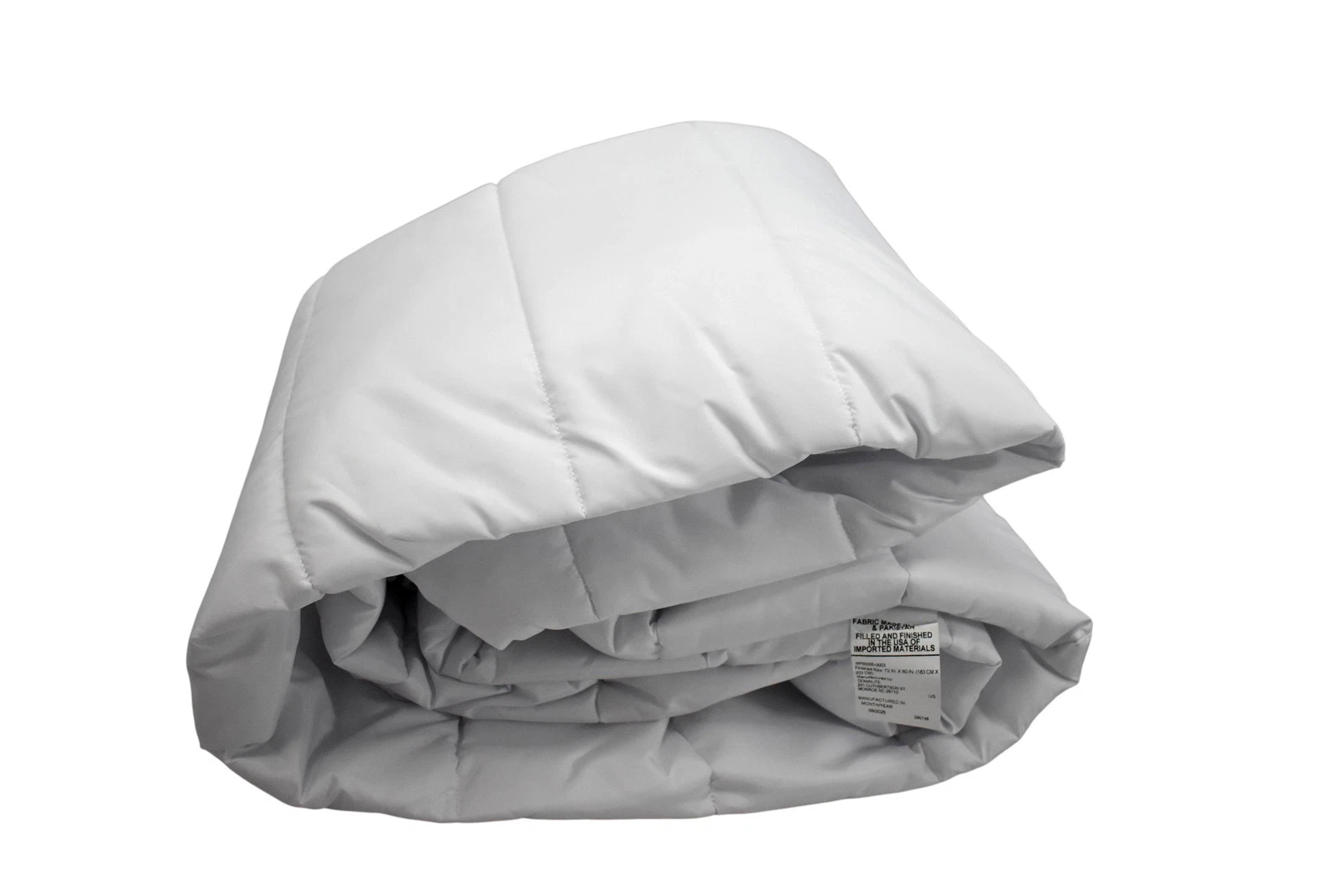 Downlite Quilted Mattress Pad Short King 72x80 Fitted Skirt White Polyester USA