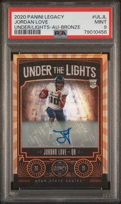 2020 Panini Legacy Under The Lights Jordan Love #ULJL Au Bronze PSA 9