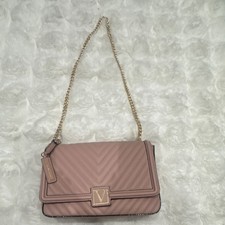 Victoria's Secret Blush Pink Quilted Shoulder Bag Chain Strap Gold Hardware Coi  