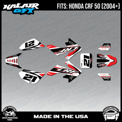 Graphics Kit for Honda CRF50 (2004-2012) or (2013+) OG CREW-Red Shift
