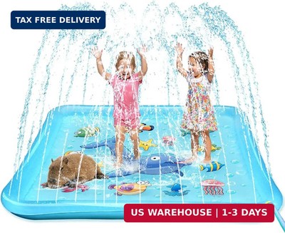 Growsland Splash Pad for Toddlers, Outdoor Sprinkler for Kids, 67'' Summer Water