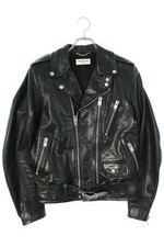 Saint Laurent Paris Leather Jacket Size 44 Motorcycle Rider's Classic Used