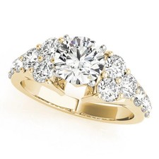 Round Cut 1.65 Ct VVS1 Diamond Lab-Created Engagement Ring 14K Yellow Gold FN