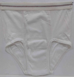 HANES Red stripe 1 Fly Front brief Size 36 White Vintage New