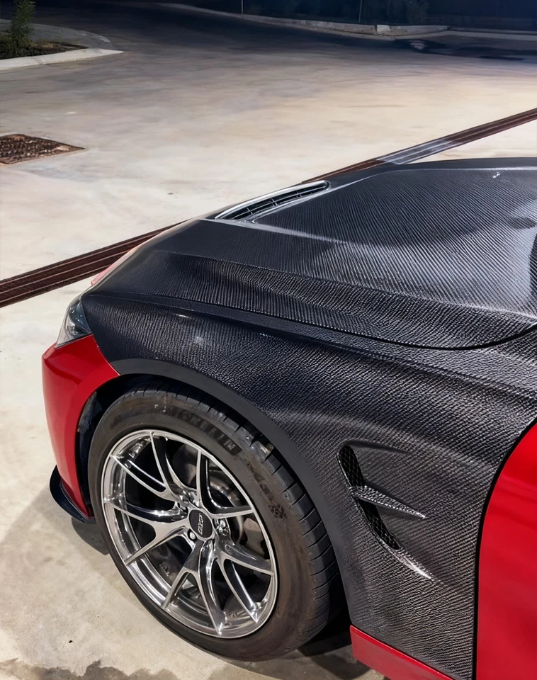 Carbon Fiber Side Front Bumper Fender Pair For BMW F30 3 Series - Image 4 of 4