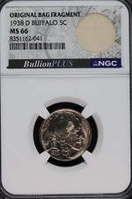 1938 D Buffalo Nickel PCGS MS66 Original Bag Frag *DoubleJCoins* JL1100-461