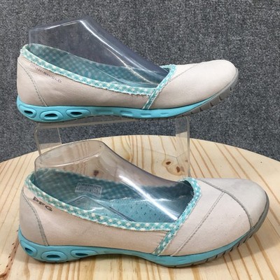 Columbia Shoes Womens 8.5 PFG Sunvent Slip On Ballet Flats Gray Blue Leather