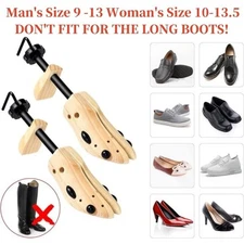 2-way Wooden Adjustable Shoe Stretcher Expander Men Women Boot Size US 5-13