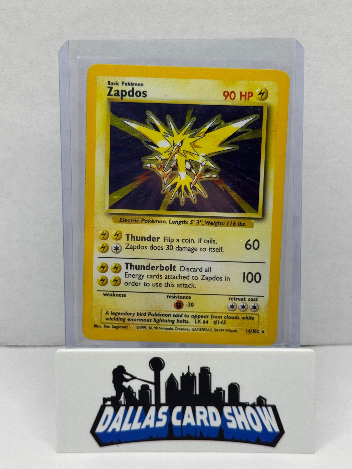 1999 Pokemon - Zapdos (Holo) - 16/102 Base Set LP