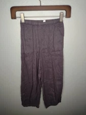 Kleen Women's Cropped Capri Pants XS Gray Crinkle Lagenlook Minimalist LIQ