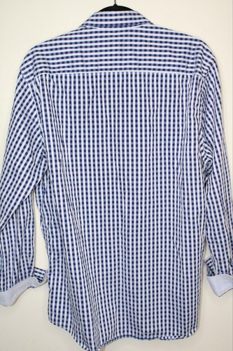 Johnston & Murphy Shirt Long Sleeve Mens (L) Gingham Print Button Up Flip Cuff - Picture 5 of 17