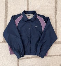 Vintage Nike Windbreaker Jacket Navy Purple Small Swoosh Youth L Y2K 90s