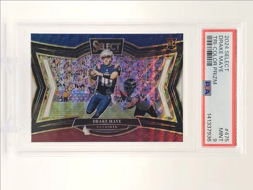 DRAKE MAYE 2024 SELECT FIELD LEVEL ROOKIE TRI-COLOR RC /99 PSA 9 Q2029