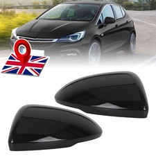 Pair Side Wing Mirror Cover Caps Gloss Black For Vauxhall Astra K MK7 Insignia B
