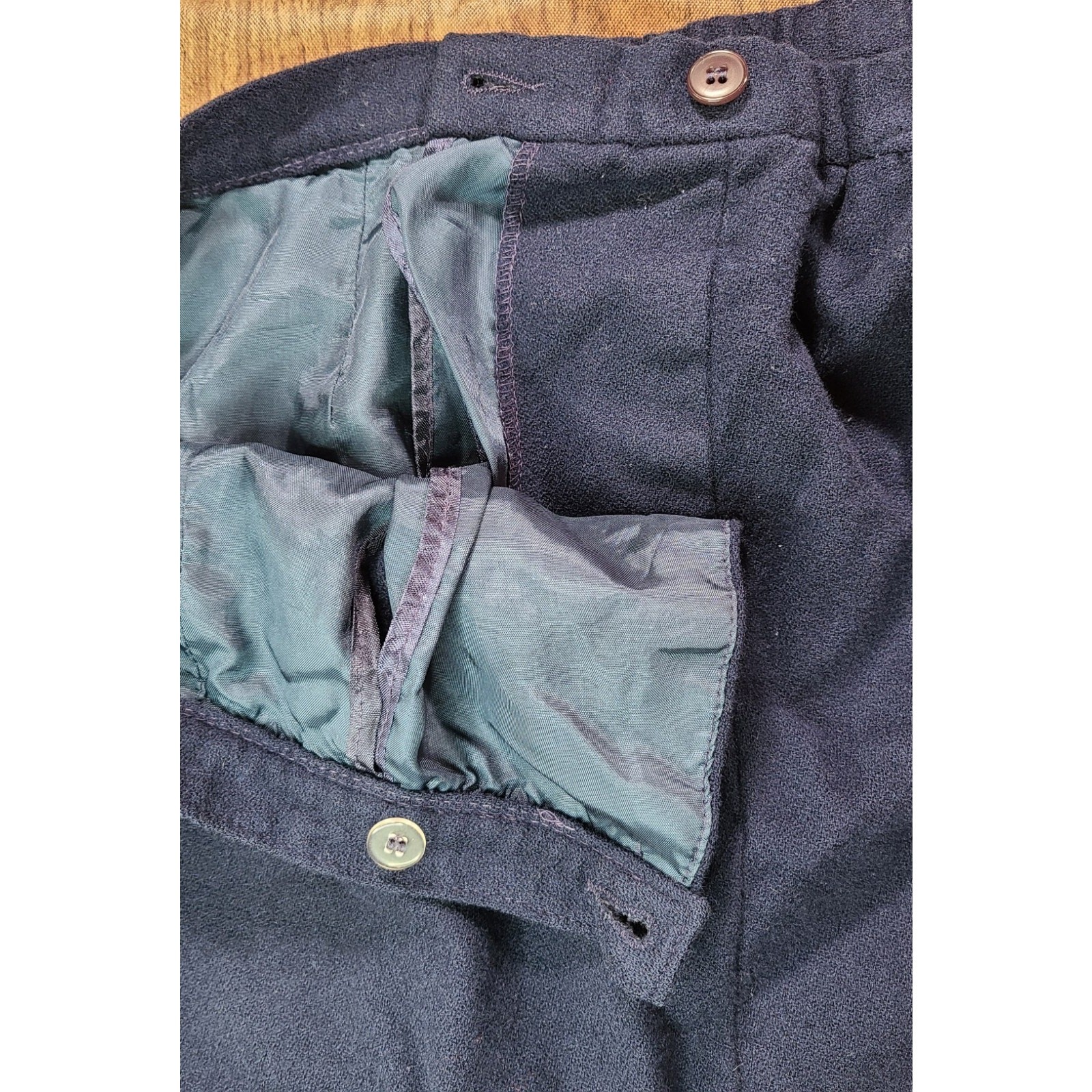 VTG Pendleton PLUS SIZE 22W Solid Navy Skirt Line… - image 5