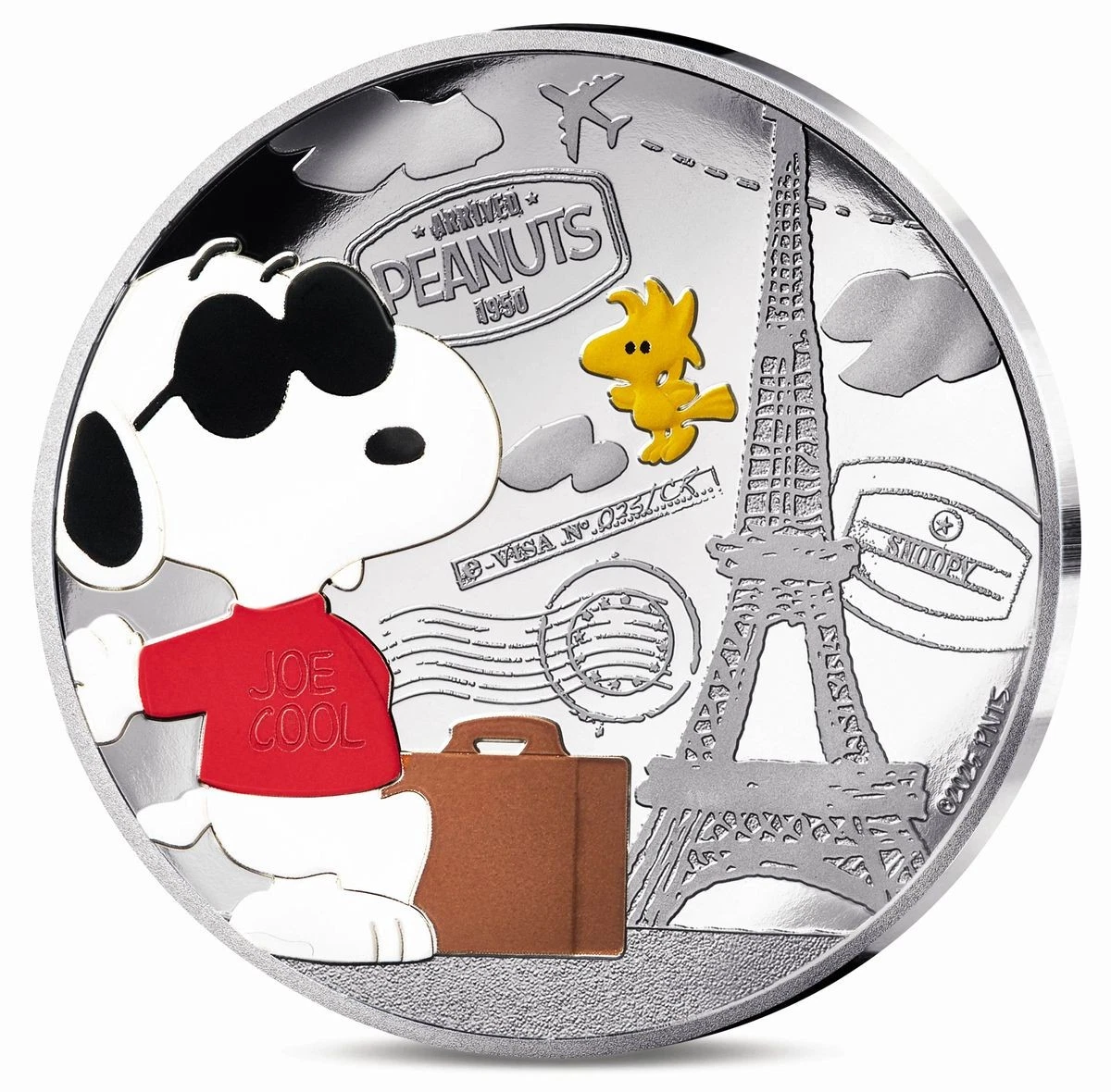 スヌーピー　メダル　PEANUTS ４５周年記念 Snoopy Silver Coin Indiana OTHER Collectible Peanuts Items for