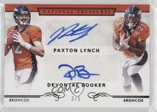 2016 Panini National Treasures Black 3/5 Paxton Lynch Devontae Booker Auto 0c3