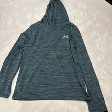Under Armour Blue Hooded Long Sleeve Shirt- Size YXL.0019